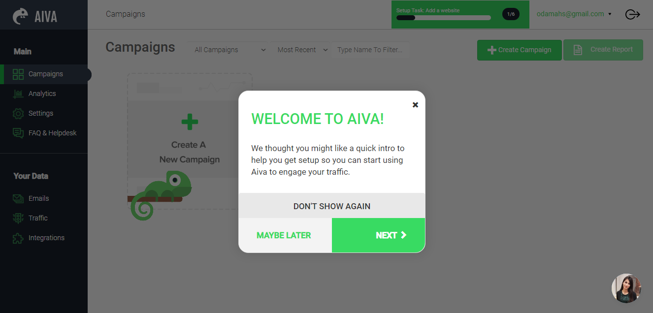 AIVA Labs lead generation software screenshot
