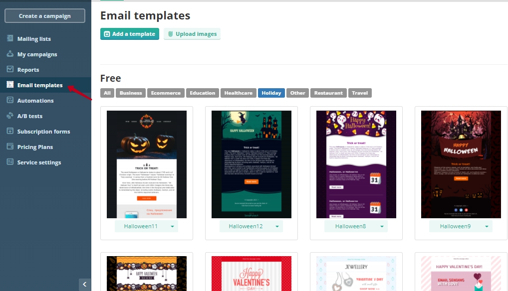 sendpulse email-templates-free